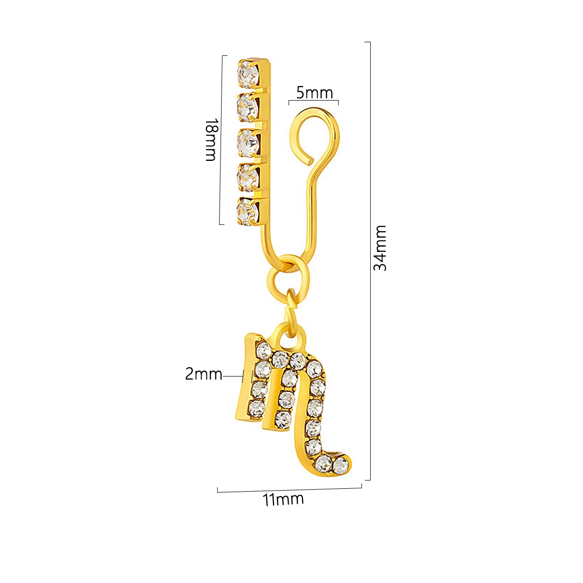 Body Jewelry Cartilage Earrings - Clips d'oreille en métal non perforés,