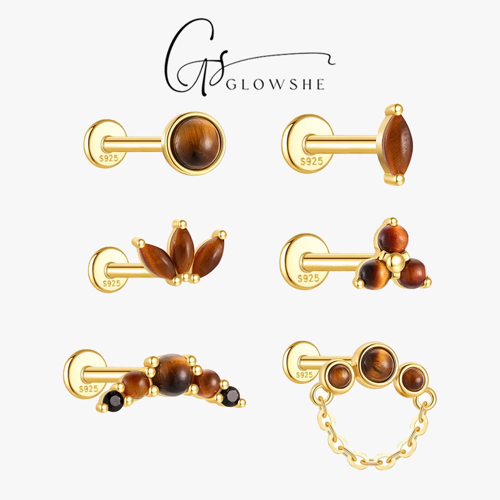 Body Jewelry Cartilage Earrings - Glowhe 100% 925 argent Sterling oeil