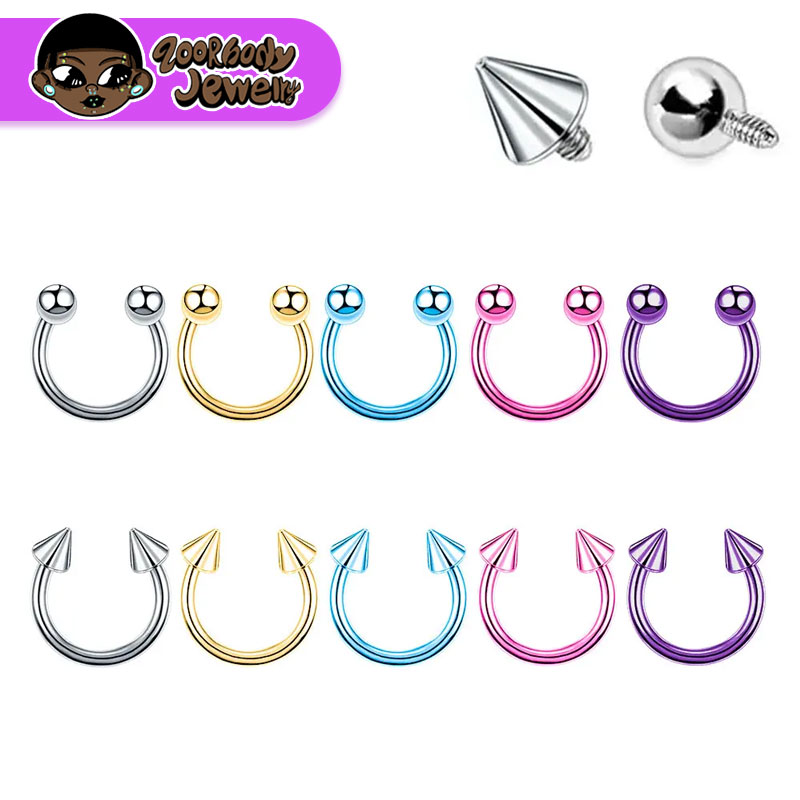 Zoor Body Jewelry - 5 pièces ASTM F136 titane fer