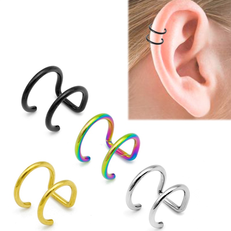Body Jewelry Cartilage Earrings - 2 pièces Manchette d'oreille à clipser