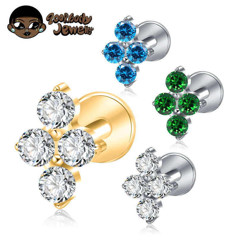 Zoor Body Jewelry - ASTM F136 titane Piercing 16G CZ
