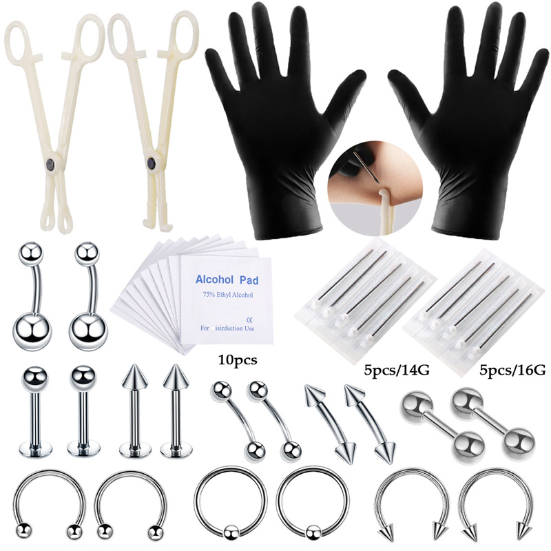 Body Jewelry Nipple Rings - Kit d'Outils de Perçage du Corps,