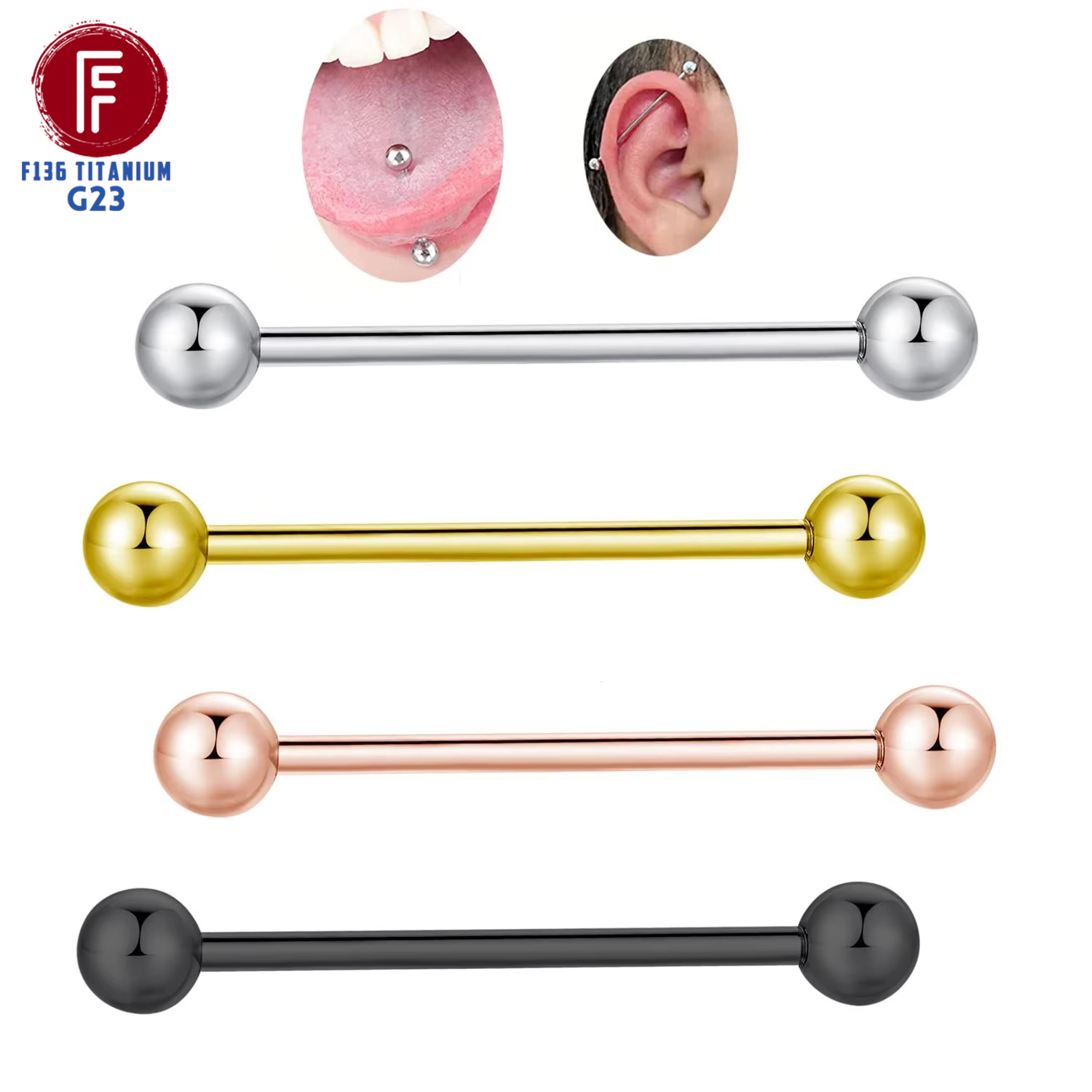 Body Jewelry Nipple Rings - ASTM F136 titane Piercing haltère boules