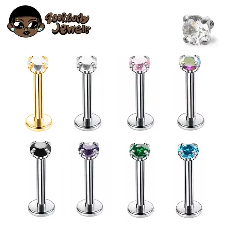 Zoor Body Jewelry - 1 pièces G23 titane Piercing CZ