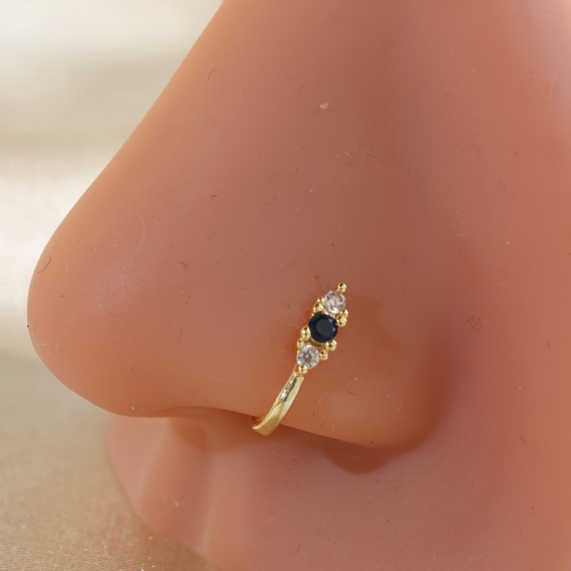 Body Jewelry Nose Ring - Ensemble de pinces-nez en zircon bleu,