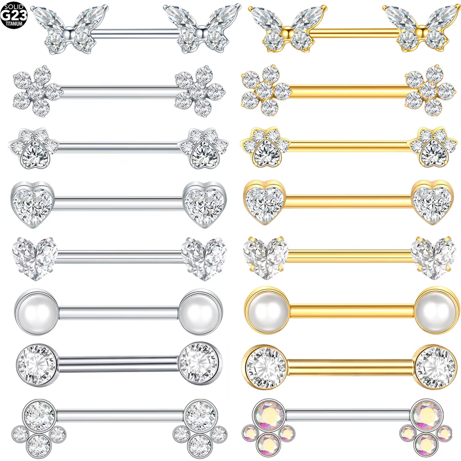 Body Jewelry Nipple Rings - 1 pièce Barbell de piercing pour
