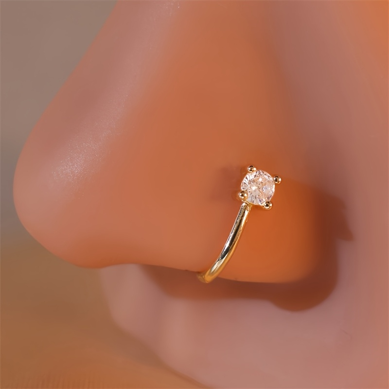 Body Jewelry Nose Ring - Anneau de nez rond en Zircon