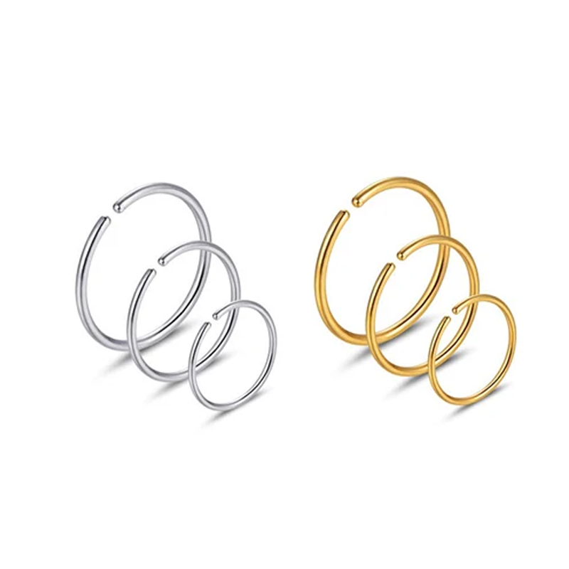 Body Jewelry Nose Ring - Lot de 6 Anneaux de Nez