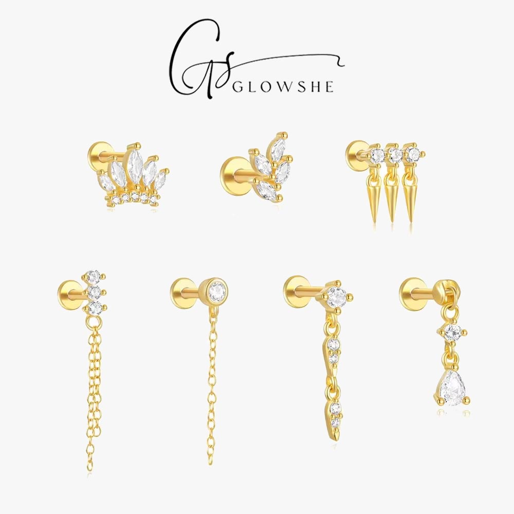 Body Jewelry Cartilage Earrings - Glowshe Boucles d'oreilles clous en argent