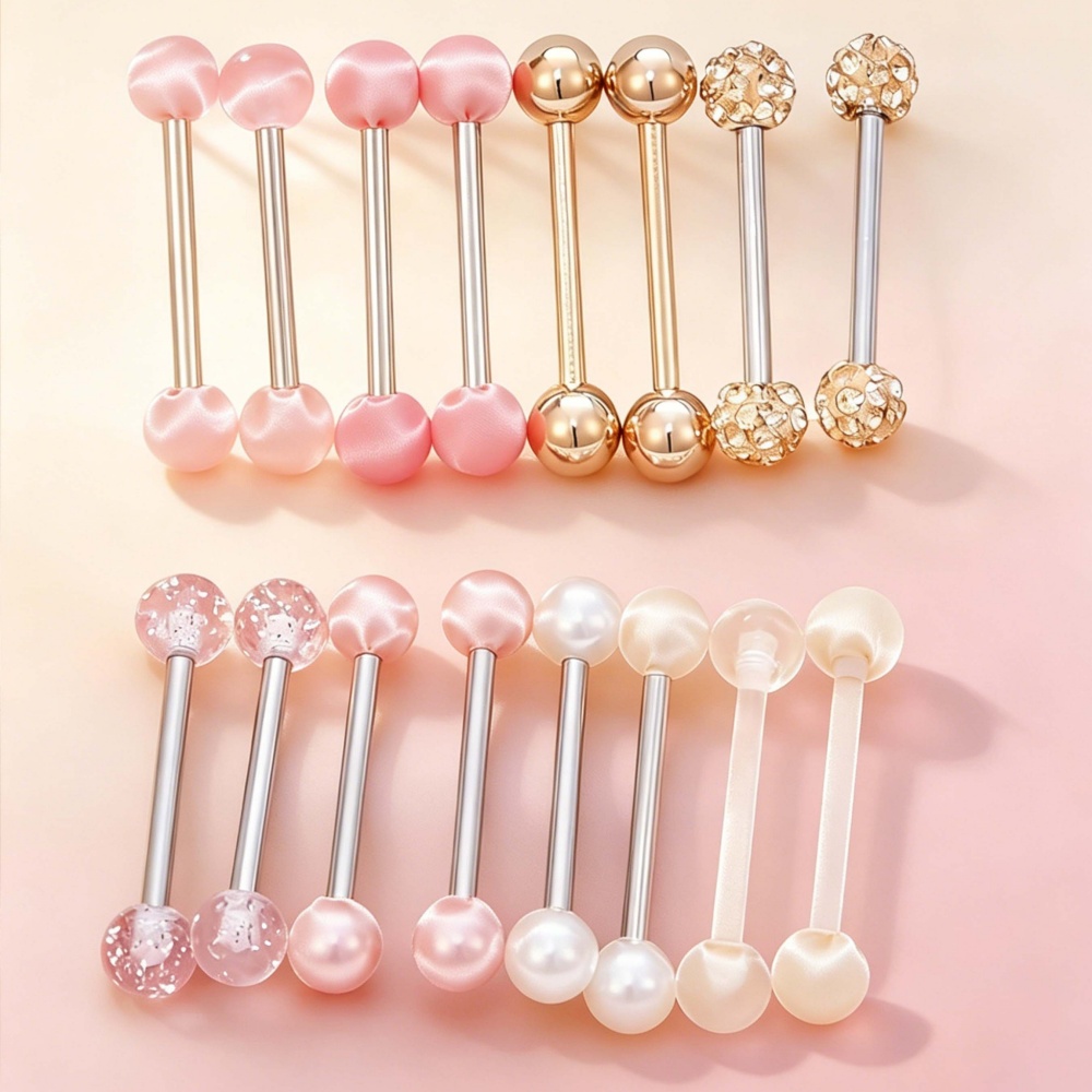 Body Jewelry Nipple Rings - 16 pièces assorties couleur boule style