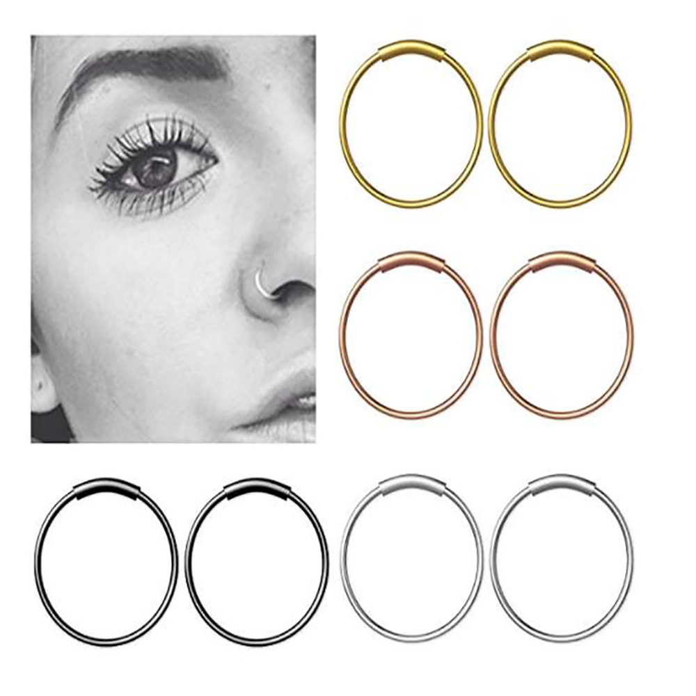 Body Jewelry Nose Ring - Lot de 3 anneaux continus sans