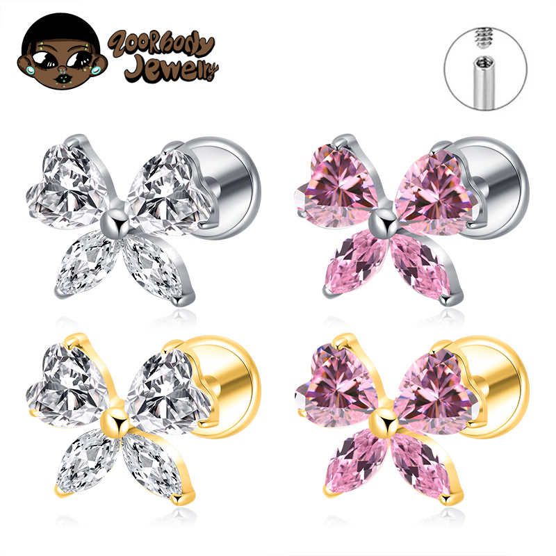 ASTM F136 titane coeur CZ arc  - Zoor Body Jewelry avis et prix