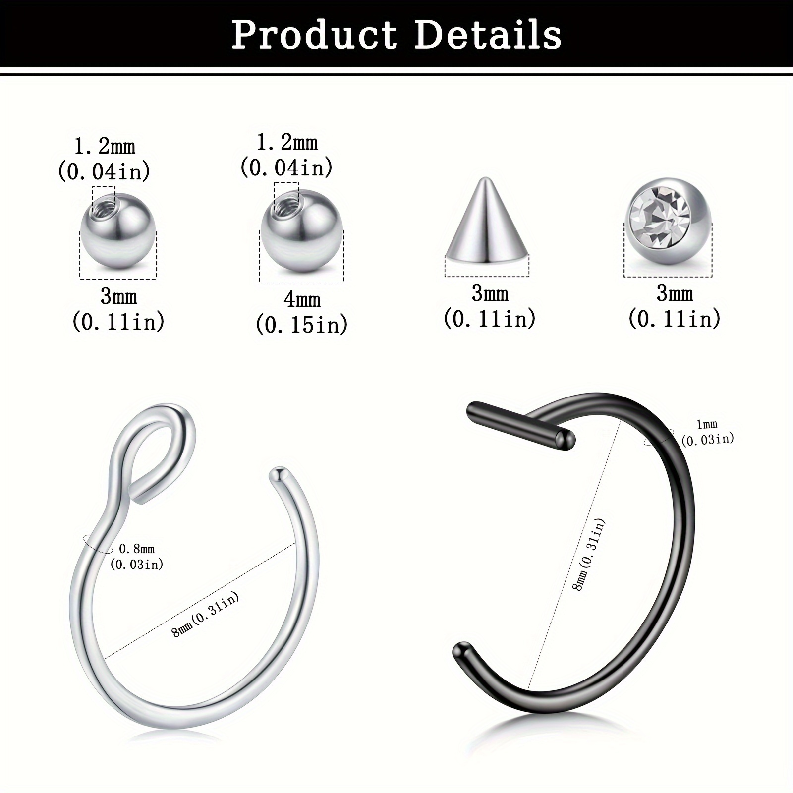 Faux piercings, faux anneaux d - Body Jewelry Nose Ring avis et prix