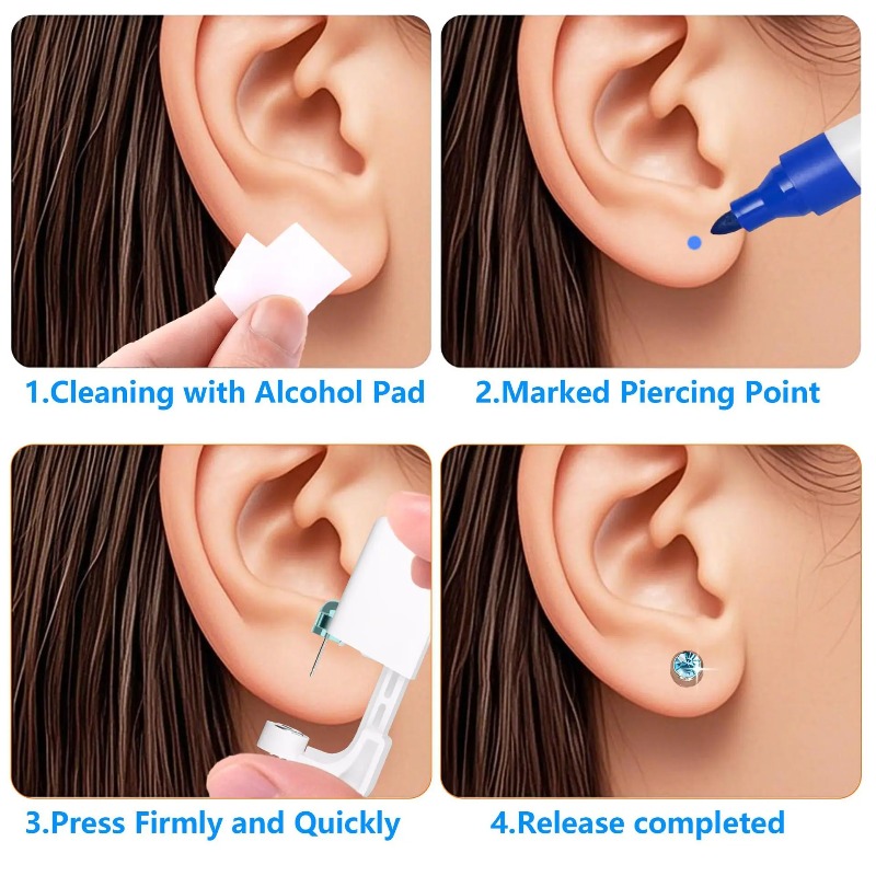 Kit de Perçage d'Oreilles Stér - Body Jewelry Cartilage Earrings avis et prix
