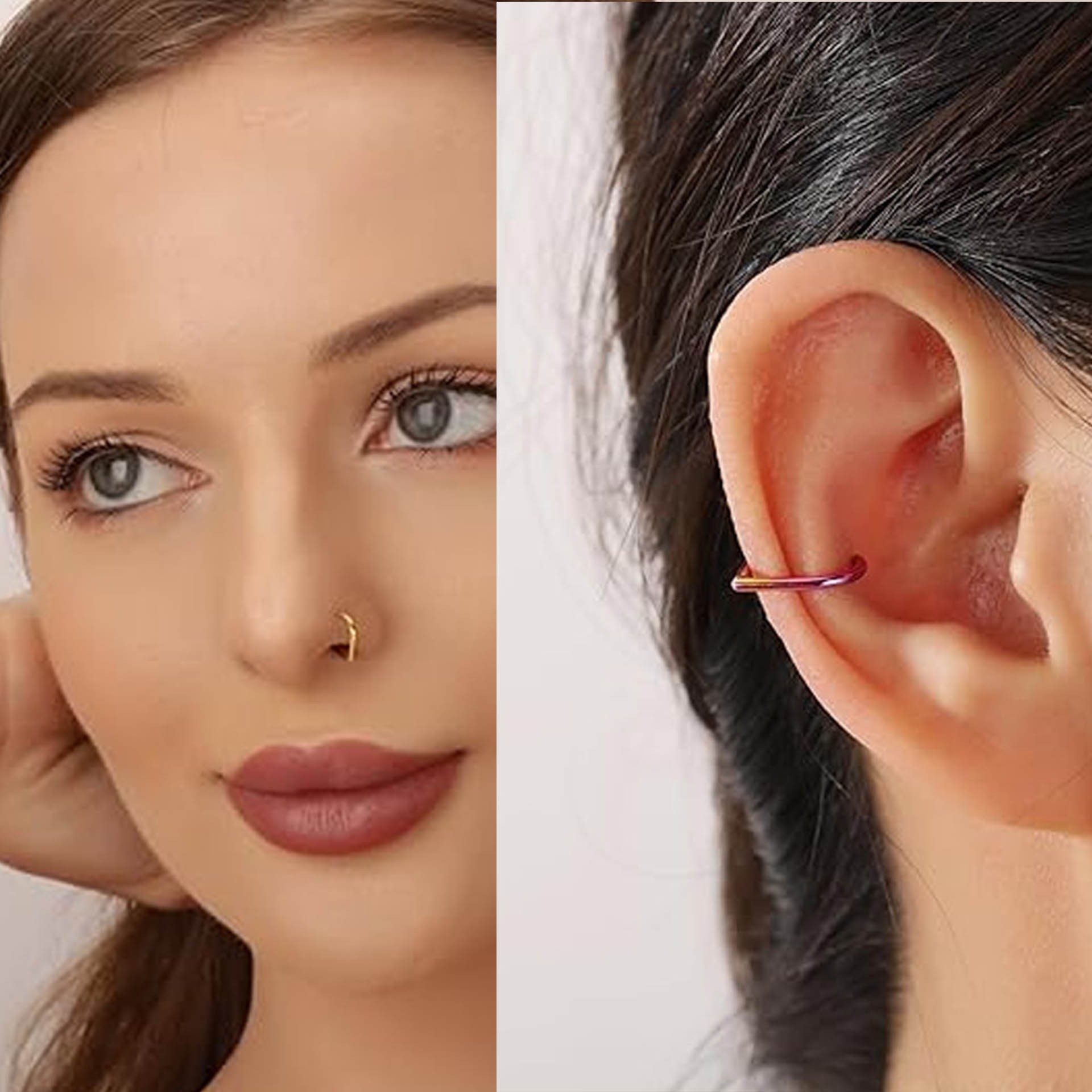 Lot de 5 faux anneaux de nez e - Body Jewelry Cartilage Earrings avis et prix