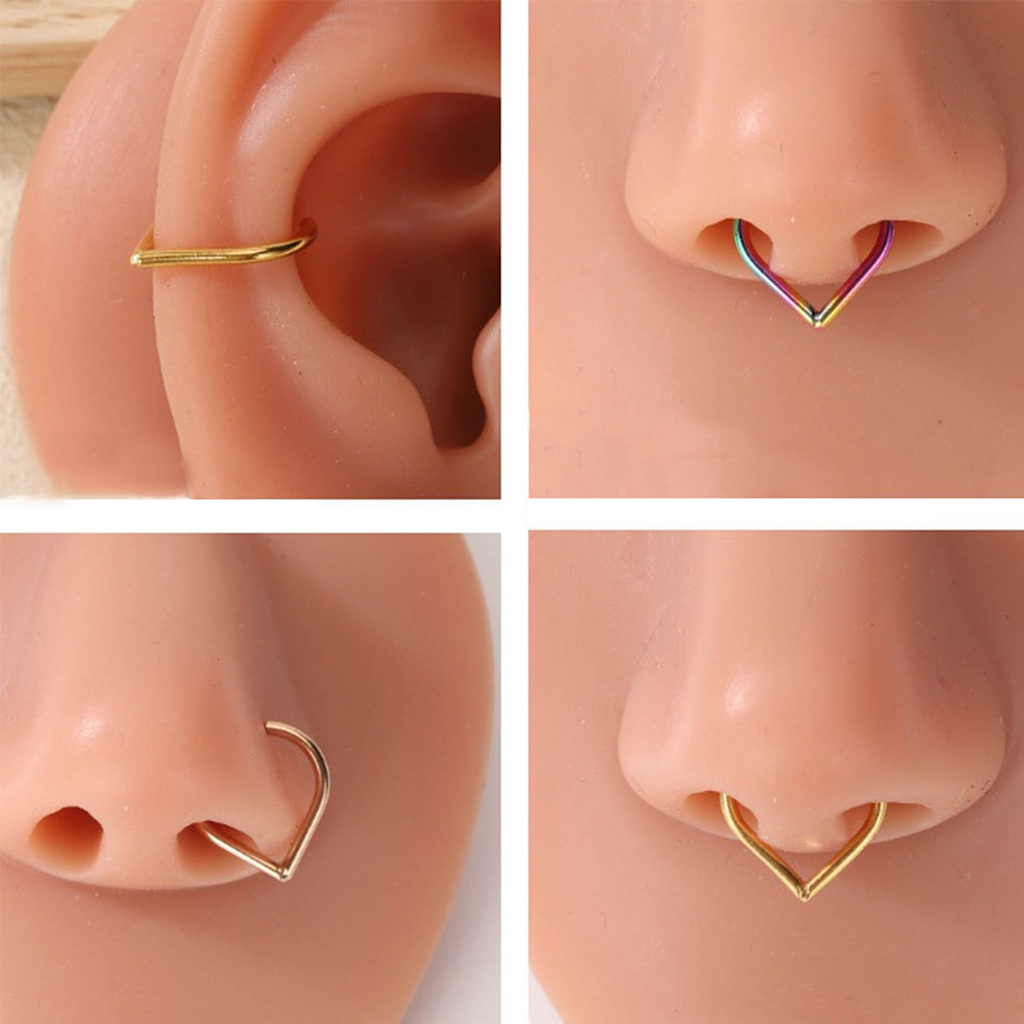 Lot de 5 faux anneaux de nez e - Body Jewelry Cartilage Earrings avis et prix