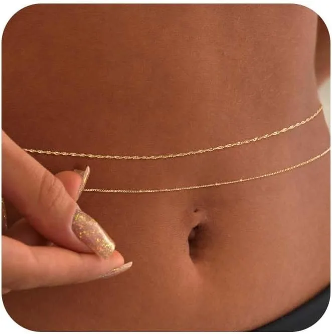 Chaîne de perles de taille rég - Body Jewelry Gold avis et prix